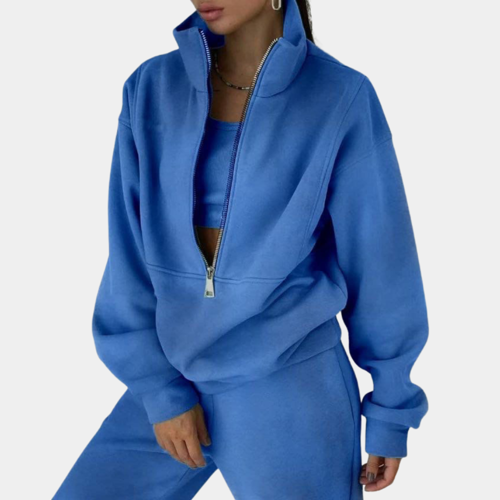 Damen-Loungewear-Set mit Zip-Sweatshirt