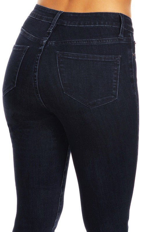 Damen-Skinny-Jeans aus Denim mit hoher Taille