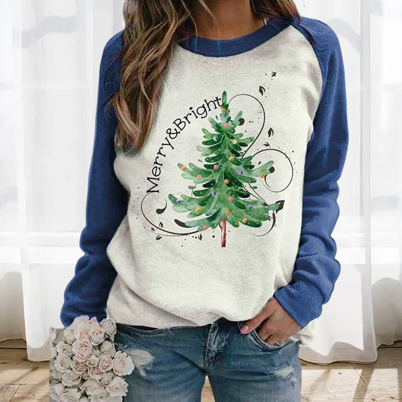 Damen-Sweatshirt mit Weihnachtsbaum