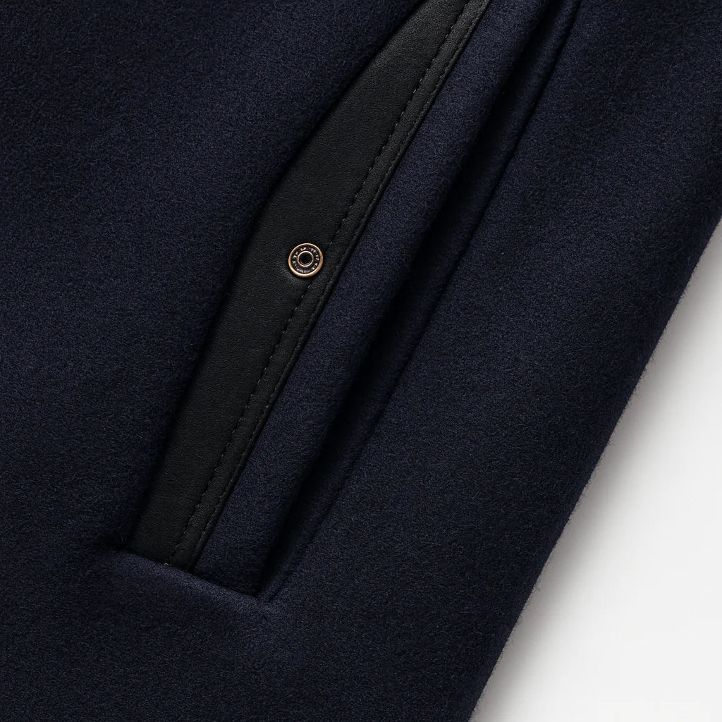 Damen-Wintermantel aus Wollmischung mit Knitterschutz – moderner gerader Schnitt im mehrfarbigen Design