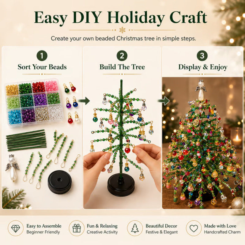 DIY-Bastelset für Perlen-Weihnachtsbaum – glitzernde Weihnachtsdekoration zum Selbermachen