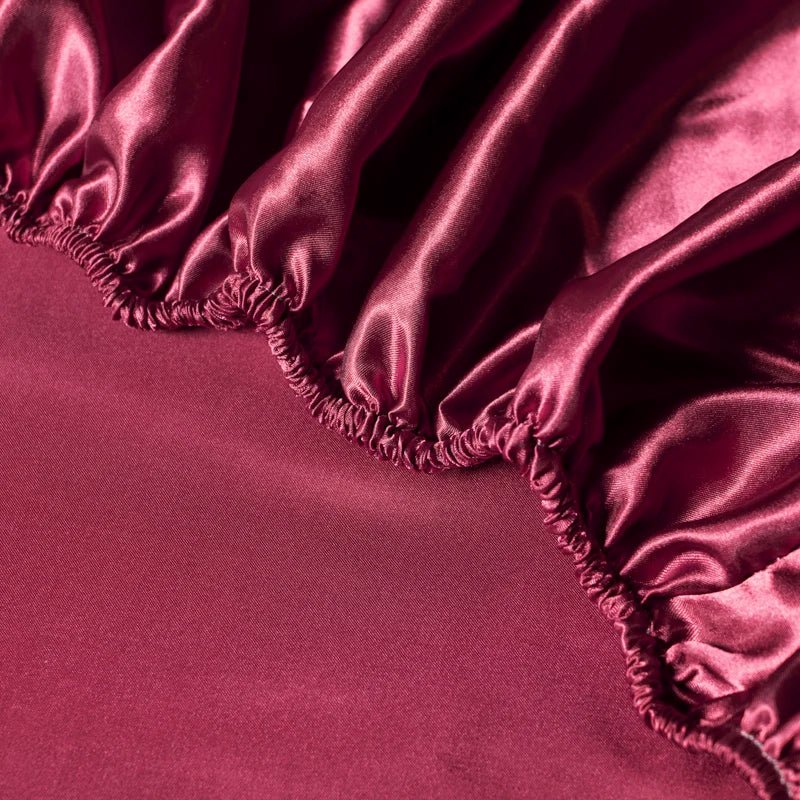 Eisseide-Satin-Spannbettlaken mit elastischer Passform und glatter Webstruktur