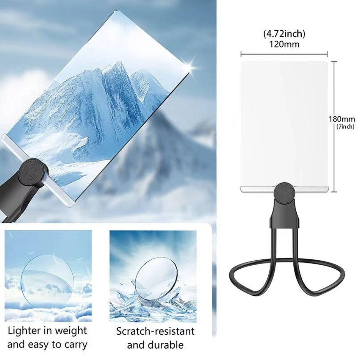 Freihändige 3-fache Leselupe aus Glas mit flexiblem Arm und Magnetclip