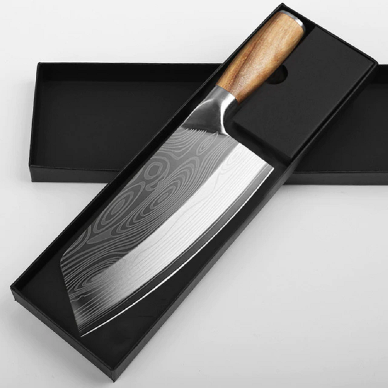 Hackmesser aus Edelstahl mit ergonomischem Griff – breite 20-cm-Klinge für effizientes Gemüseschneiden