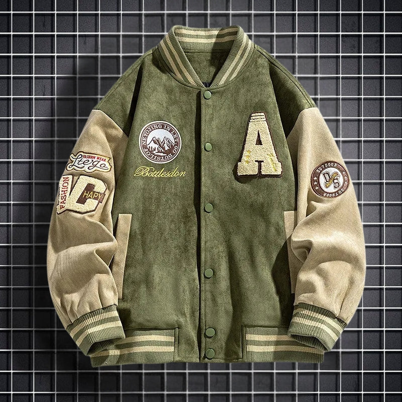 Herren-Bomberjacke mit Knopfleiste und Eingrifftaschen – Lässige langärmlige Jacke für Alltag, Pendeln und saisonale Lagen-Looks