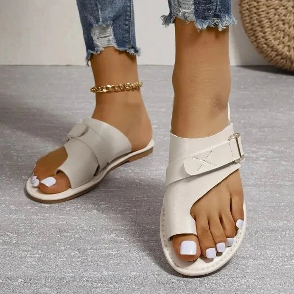 Orthopädische Damen-Ledersandalen mit Hallux-valgus-Korrektur