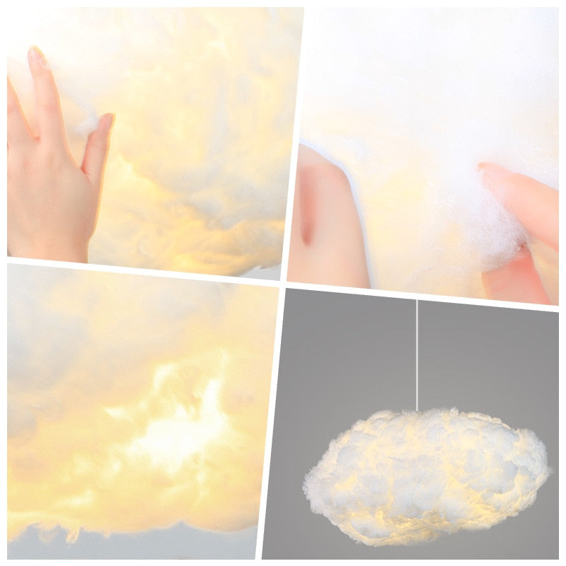 Pendelleuchte aus Baumwolle mit Diffusor, sanftes warmes Licht