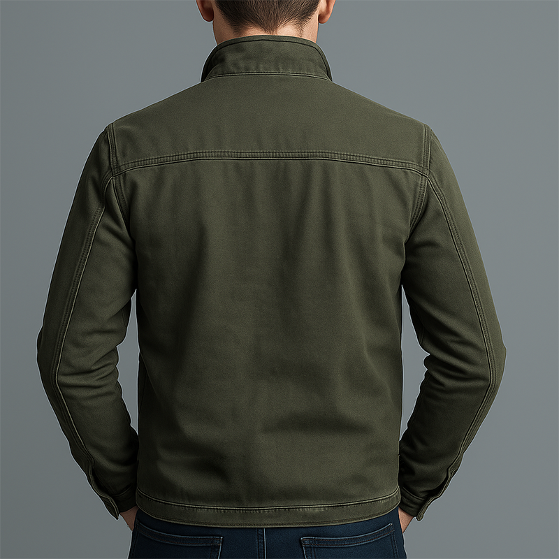 Vintage-Herrenjacke mit Reißverschluss und Stehkragen für Herbst und Winter