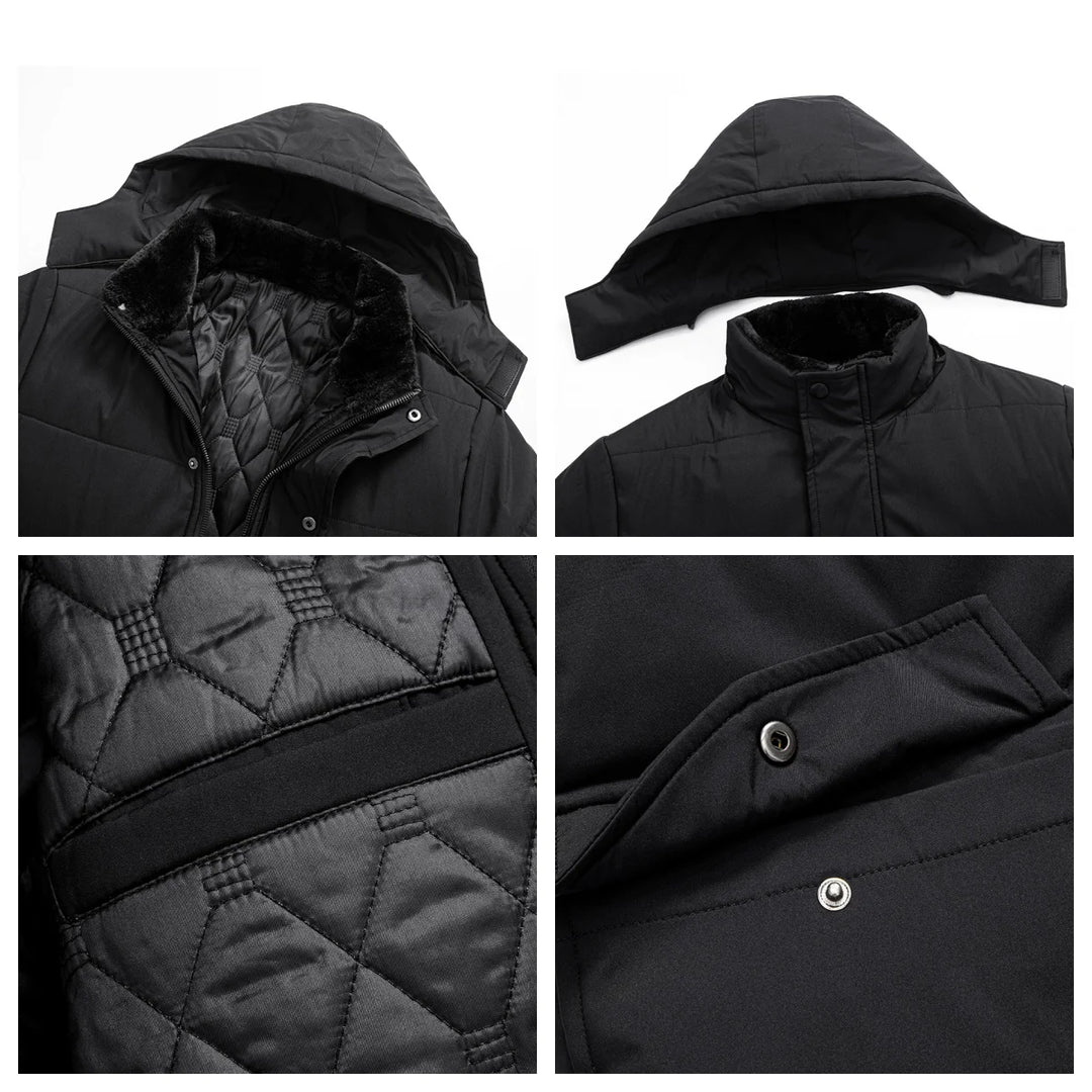 Warme fellgefütterte Steppjacke für Herren