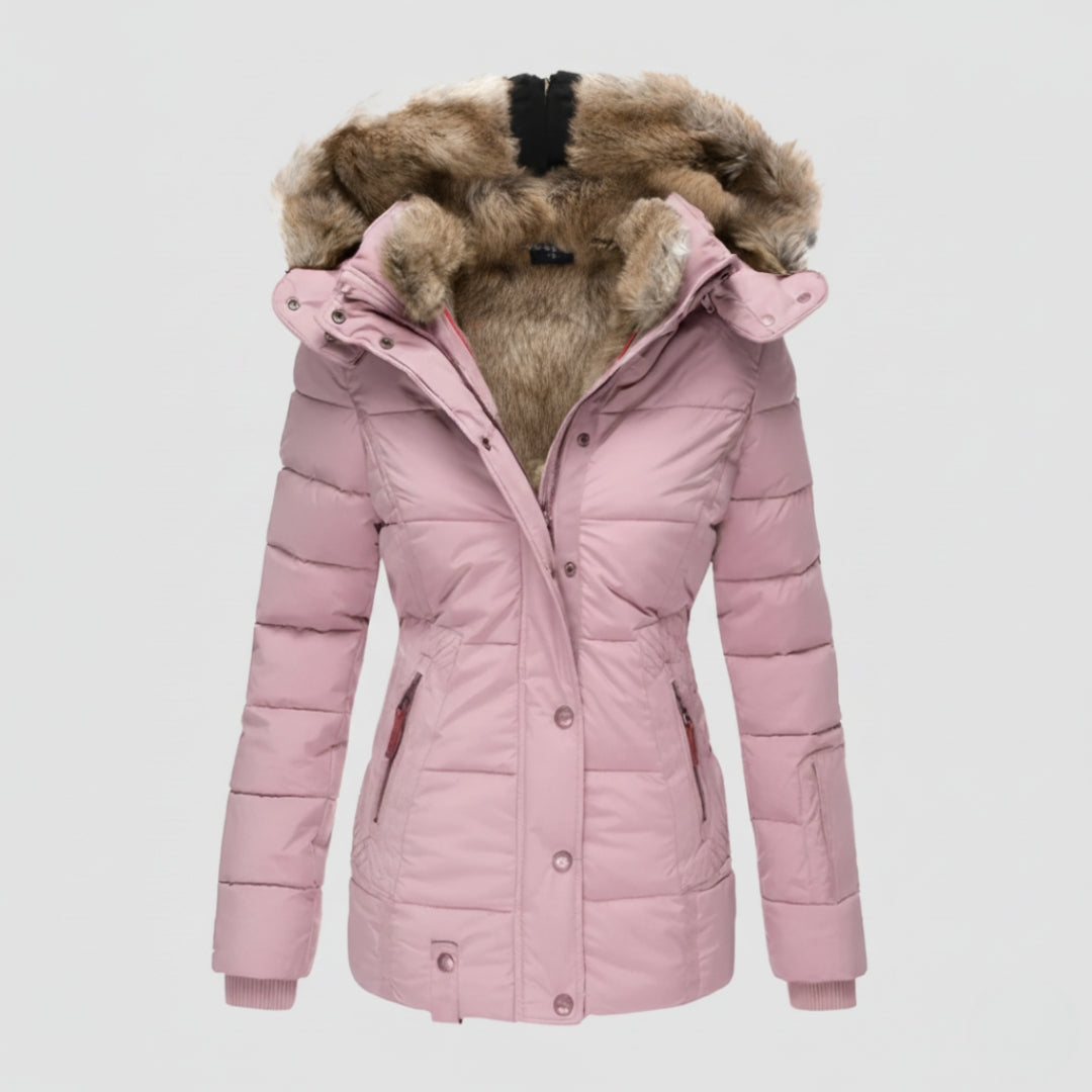 Wattierte Damenjacke mit Kapuze