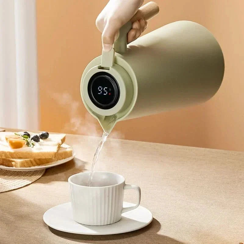 1-Liter-Thermoskanne Mit Temperaturanzeige – hält Kaffee und Tee stundenlang warm