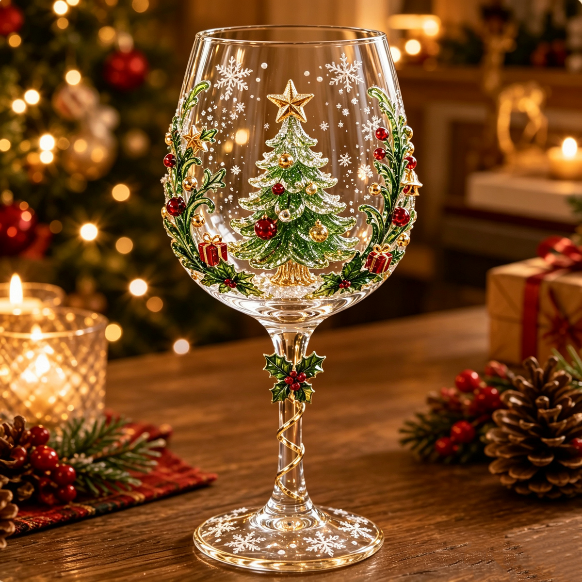 3D-Weihnachtsweingläser