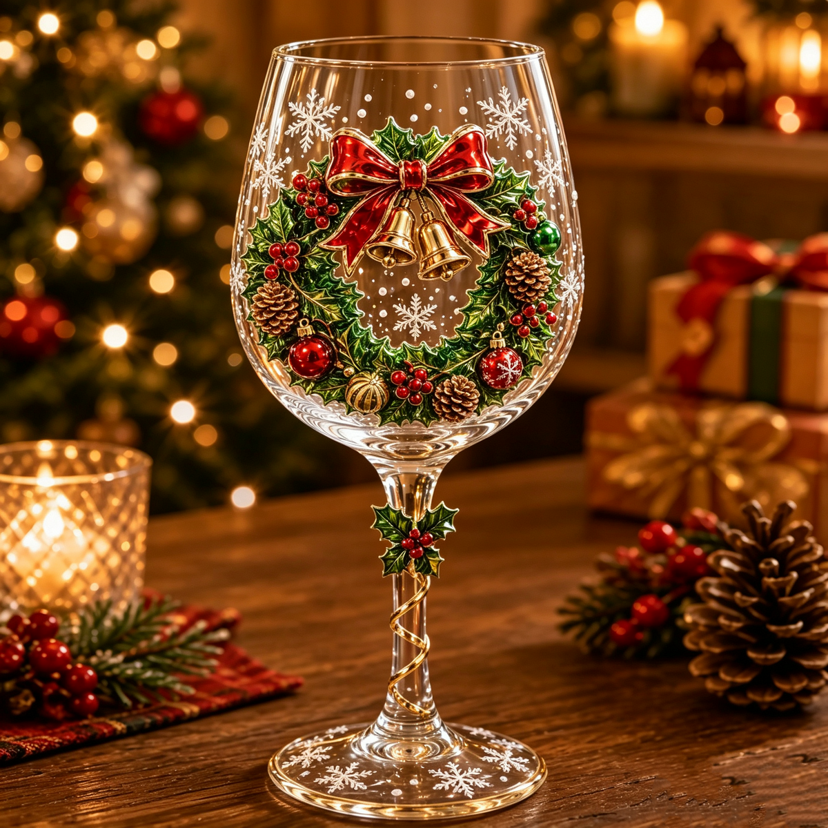 3D-Weihnachtsweingläser
