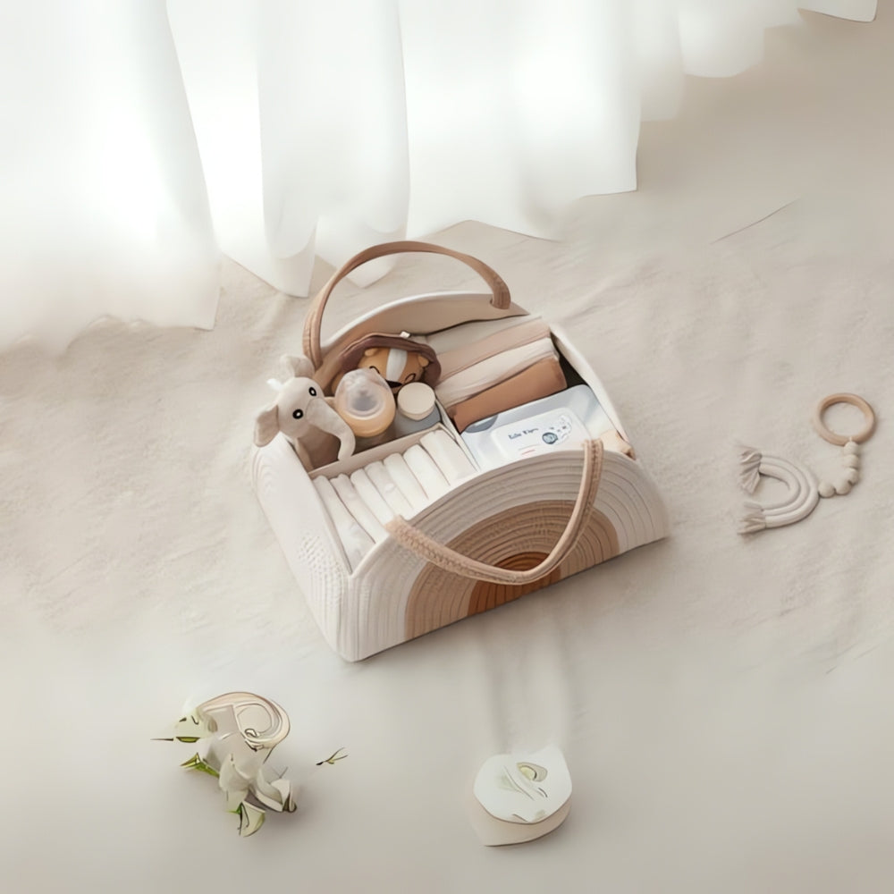Baby-Aufbewahrungskorb in neutralen Tönen