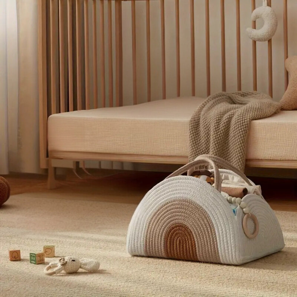 Baby-Aufbewahrungskorb in neutralen Tönen