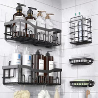 Badezimmer-Aufbewahrungsset zur Wandmontage aus Edelstahl (5-teilig)