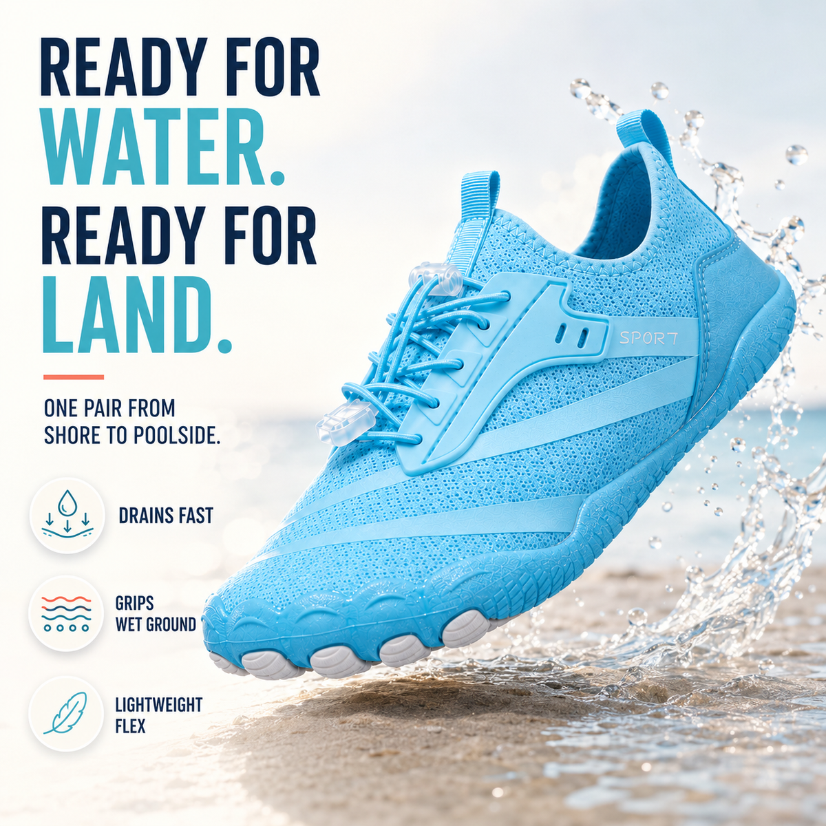 Barfuß-Wasserschuhe – schnelltrocknende, rutschfeste Strandschuhe