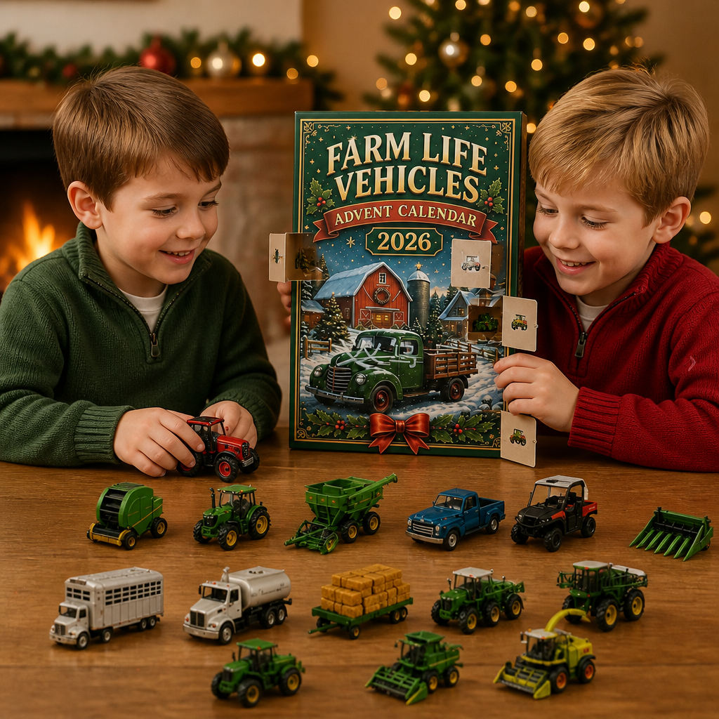 Bauernhof-Fahrzeuge Adventskalender 2026 – 24 Tage landwirtschaftliche Fahrzeuge