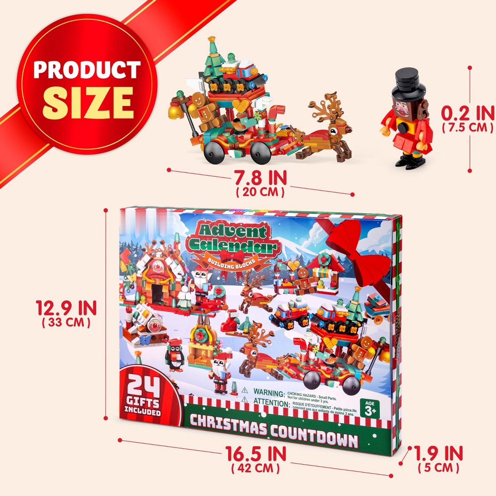 Baustein-Adventskalender mit täglichen Mini-Sets und zwei größeren Modellen für den Festtagstisch