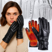 Beheizbare Winterhandschuhe für Damen – wasserdichte Thermo-Handschuhe mit Touchscreen-Funktion, über USB aufladbar