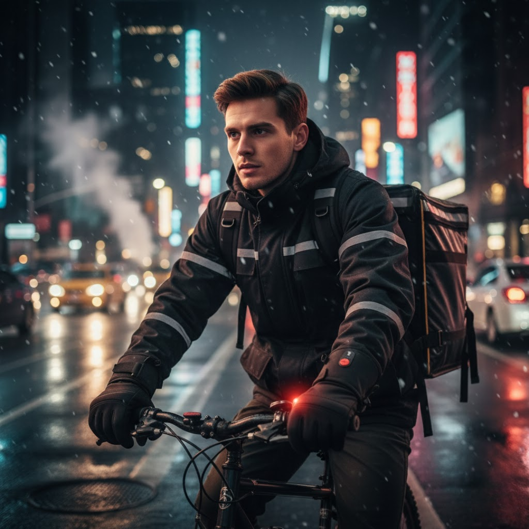 Beheizbare Winterhandschuhe mit USB-Heizung und Touchscreen-Funktion, winddicht für Fahrrad und Arbeit