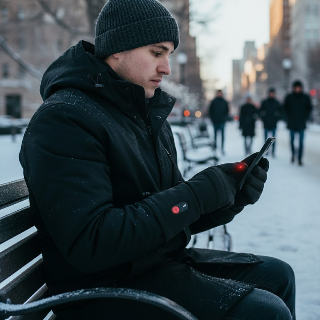 Beheizbare Winterhandschuhe mit USB-Heizung und Touchscreen-Funktion, winddicht für Fahrrad und Arbeit