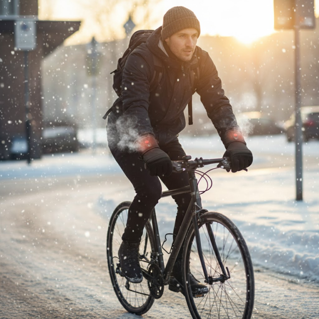 Beheizbare Winterhandschuhe mit USB-Heizung und Touchscreen-Funktion, winddicht für Fahrrad und Arbeit
