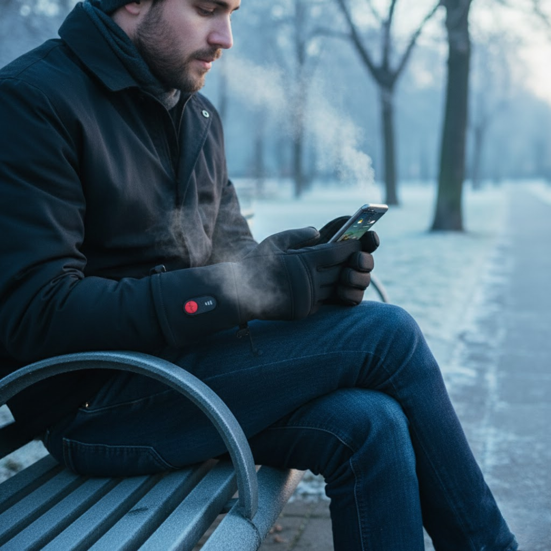 Beheizbare Winterhandschuhe mit USB-Heizung und Touchscreen-Funktion, winddicht für Fahrrad und Arbeit