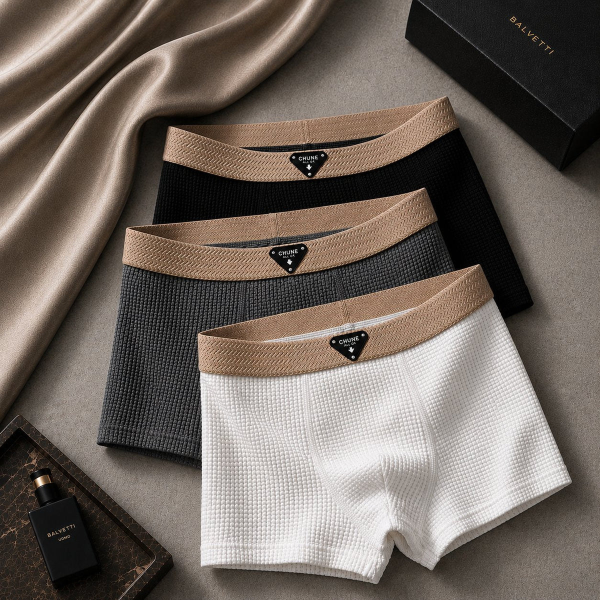 Bequeme Herren-Boxershorts mit Waffelstruktur