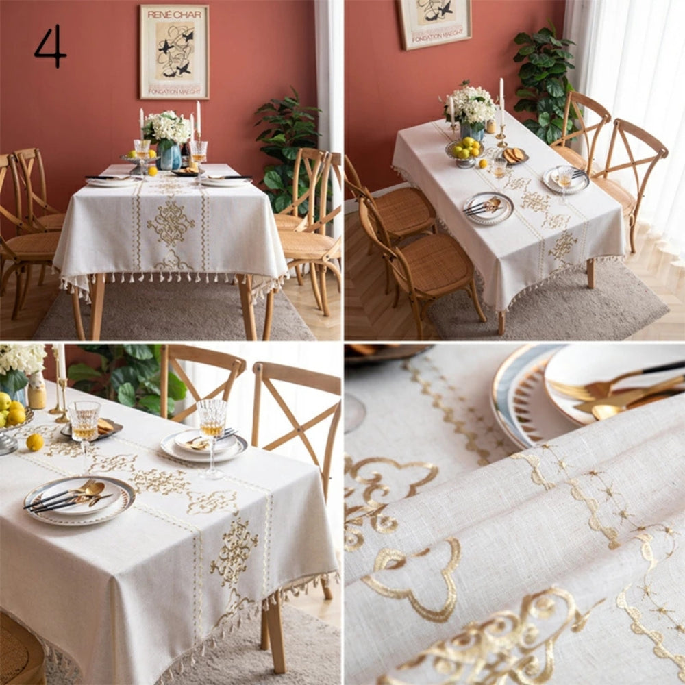Bestickte Tischdecke