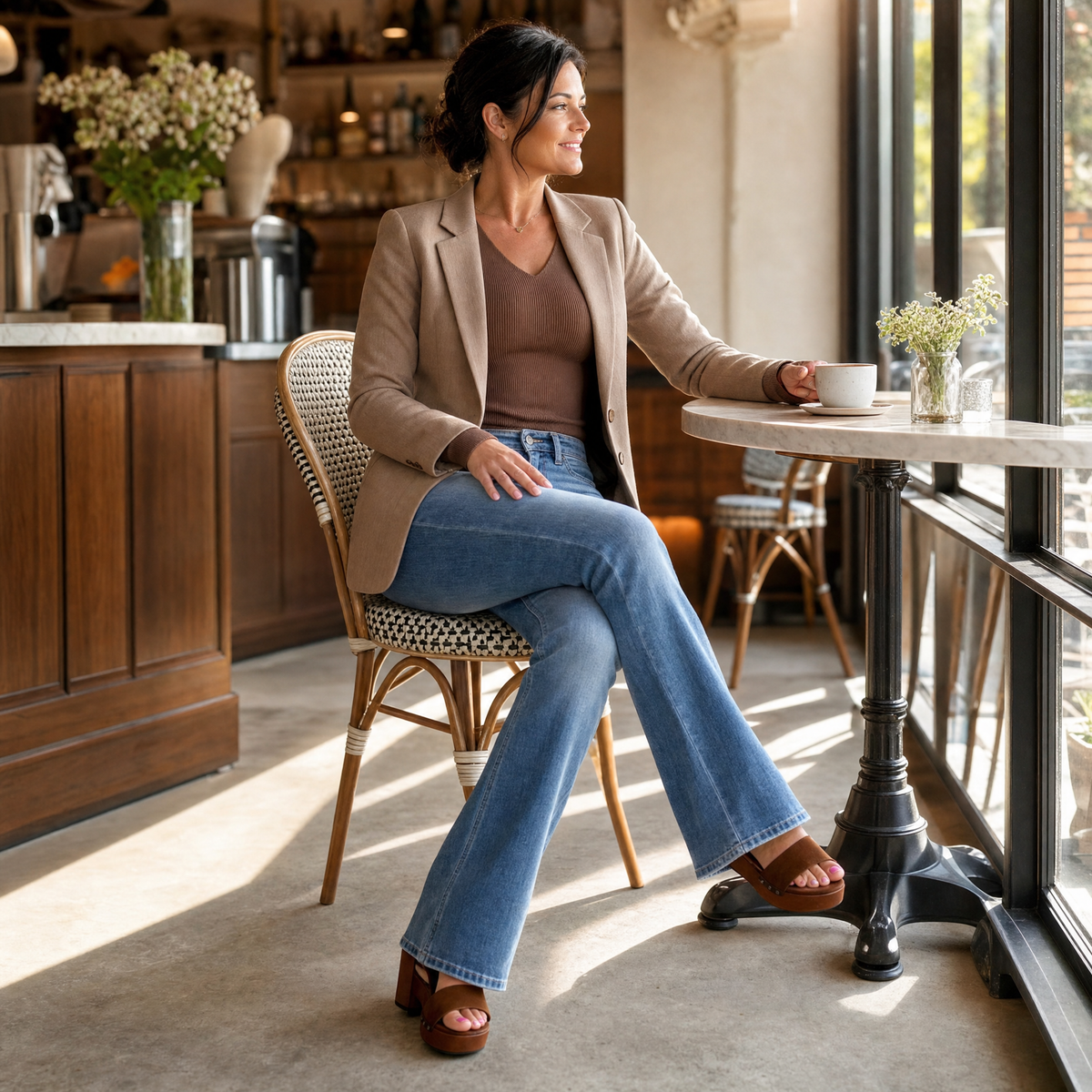 Bootcut-Jeans mit Bauch-weg-Effekt