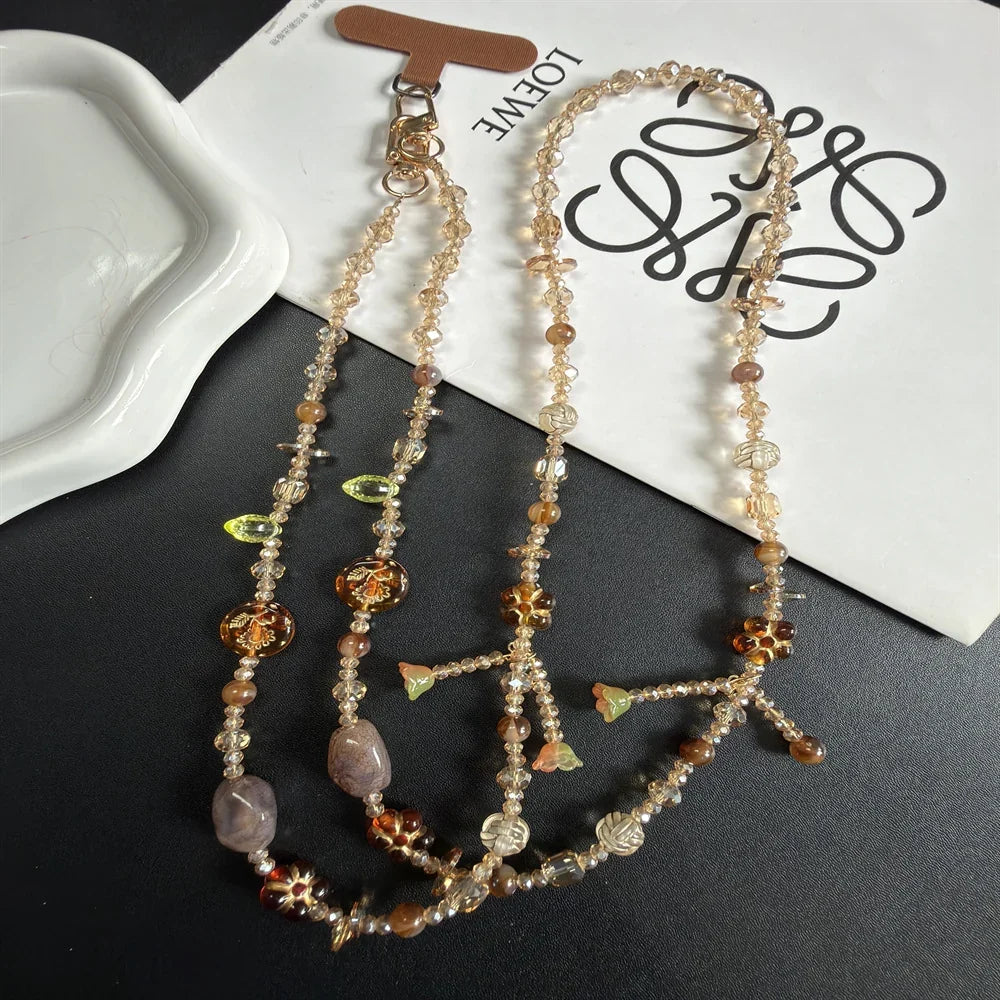 Damen-Handykette mit Boho-Perlen zum Umhängen