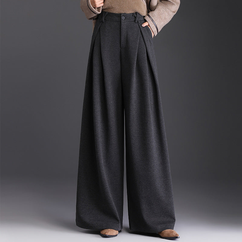 Damen-High-Waist-Hose mit weitem Bein