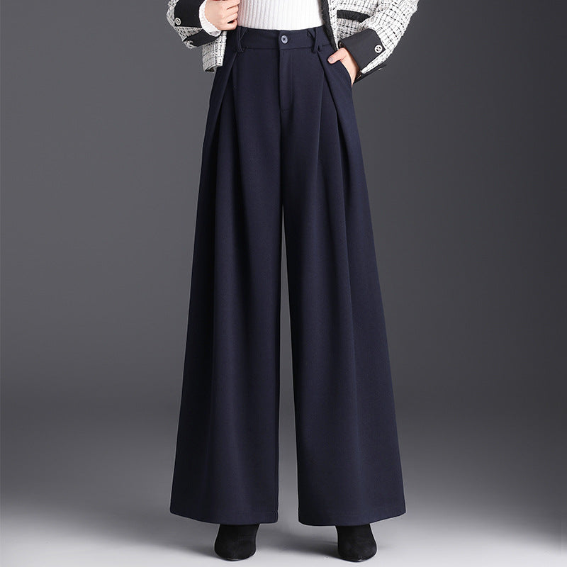 Damen-High-Waist-Hose mit weitem Bein