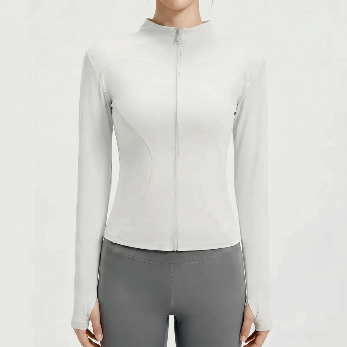 Damen-Sportjacke mit Reißverschluss, langärmlig und tailliert