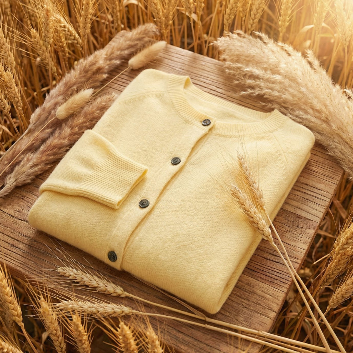 Damen-Strickjacke aus Merinowolle mit langen Ärmeln und Knopfleiste