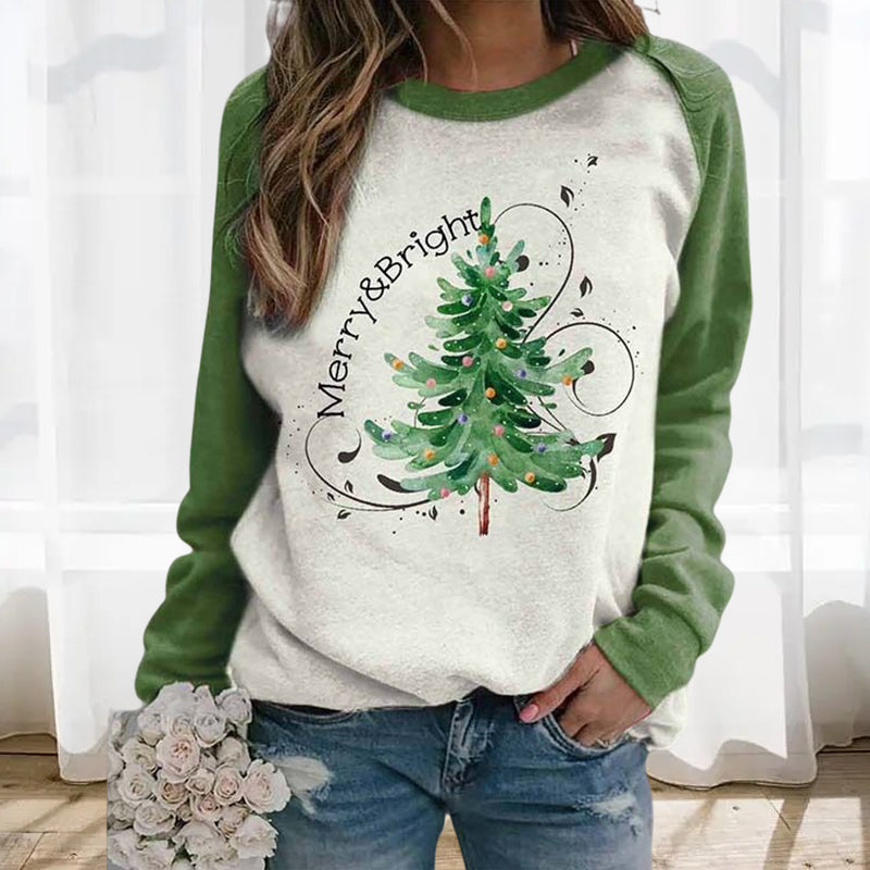 Damen-Sweatshirt mit Weihnachtsbaum