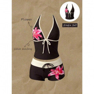 Damen-Tankini mit Polka Dots und verstellbarem Neckholder