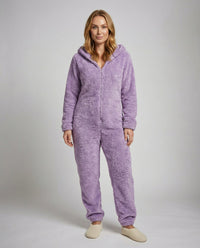 Damen-Teddyfleece-Overall mit Kapuze