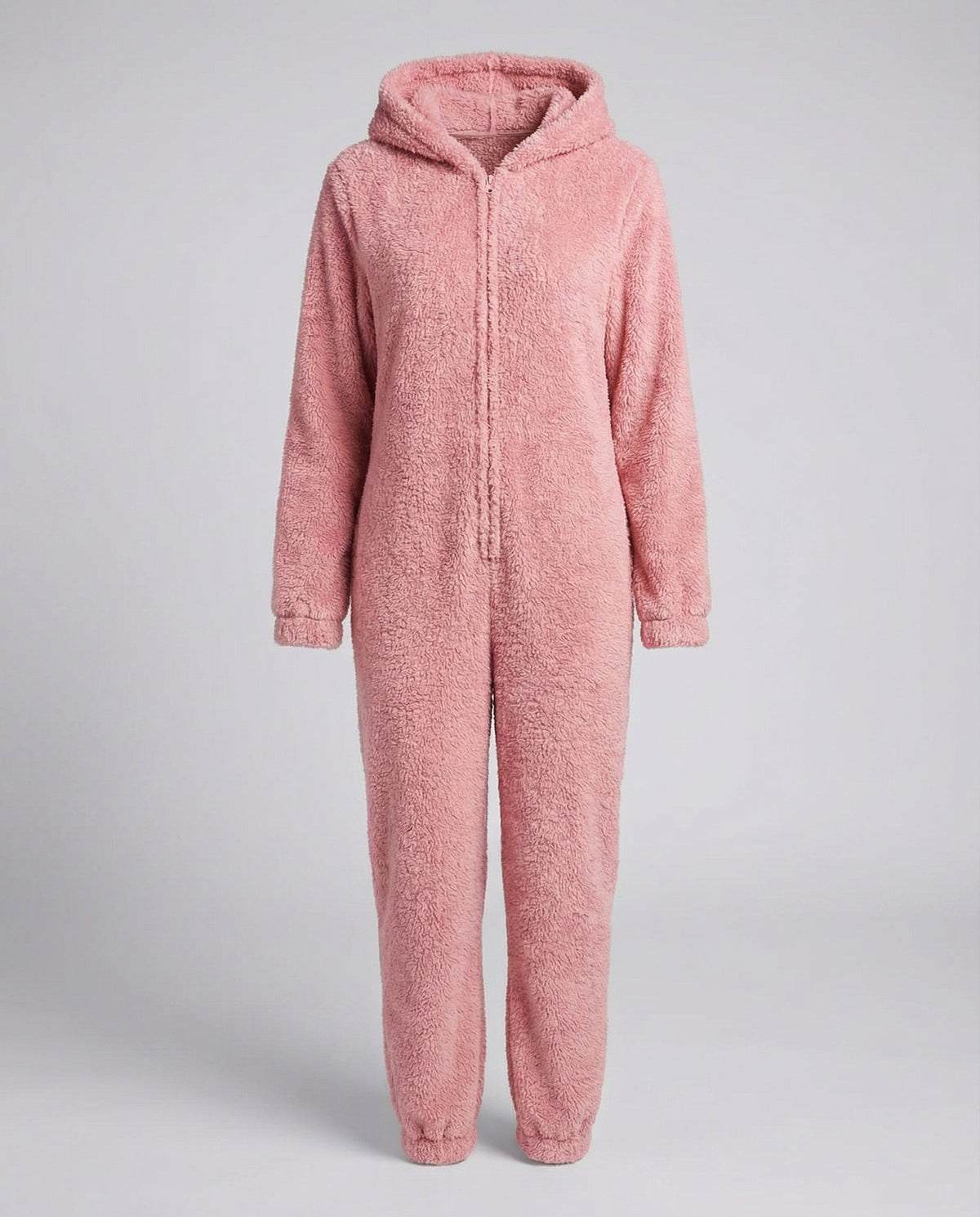 Damen-Teddyfleece-Overall mit Kapuze