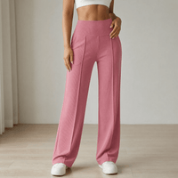 Damen-Yogahose mit weitem Bein und Crossover-Bund