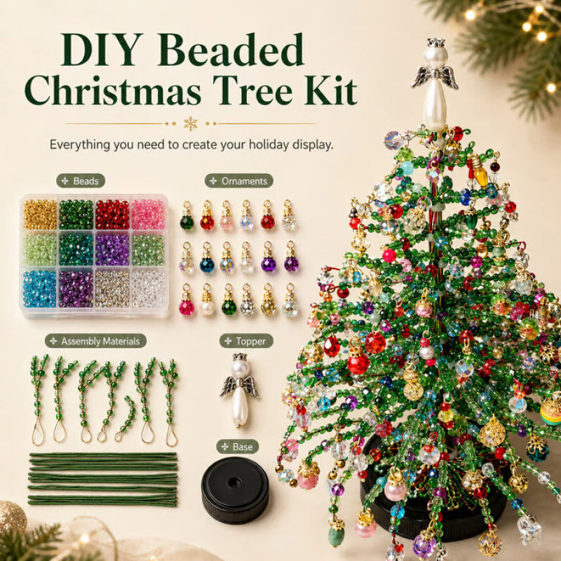 DIY-Bastelset für Perlen-Weihnachtsbaum – glitzernde Weihnachtsdekoration zum Selbermachen