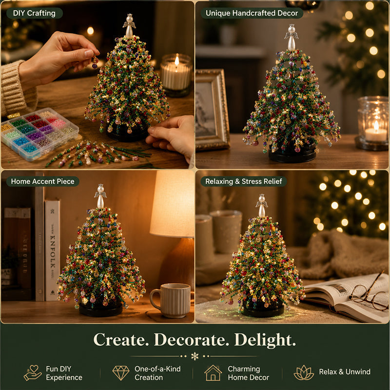 DIY-Bastelset für Perlen-Weihnachtsbaum – glitzernde Weihnachtsdekoration zum Selbermachen