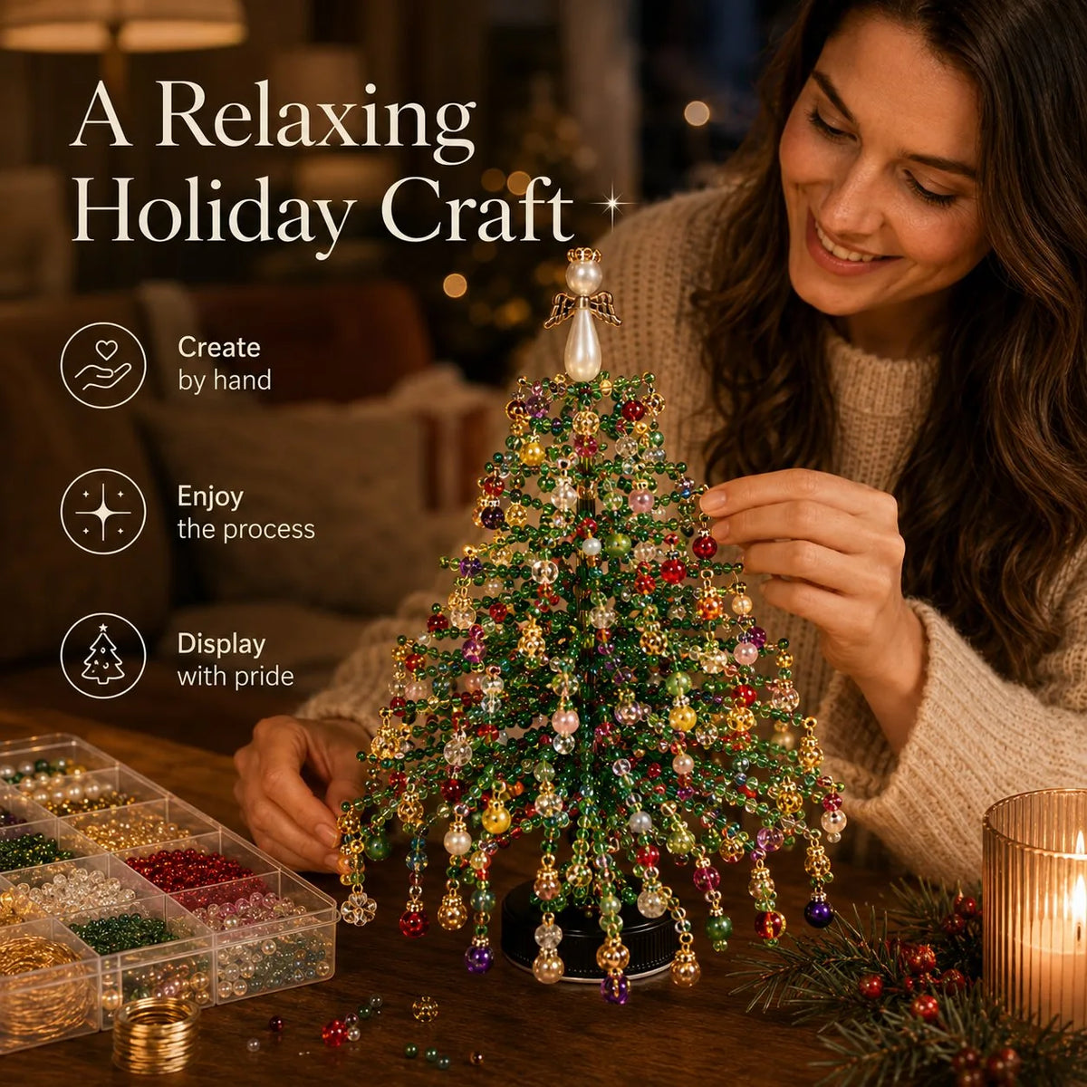 DIY-Set für Perlen-Weihnachtsbaum