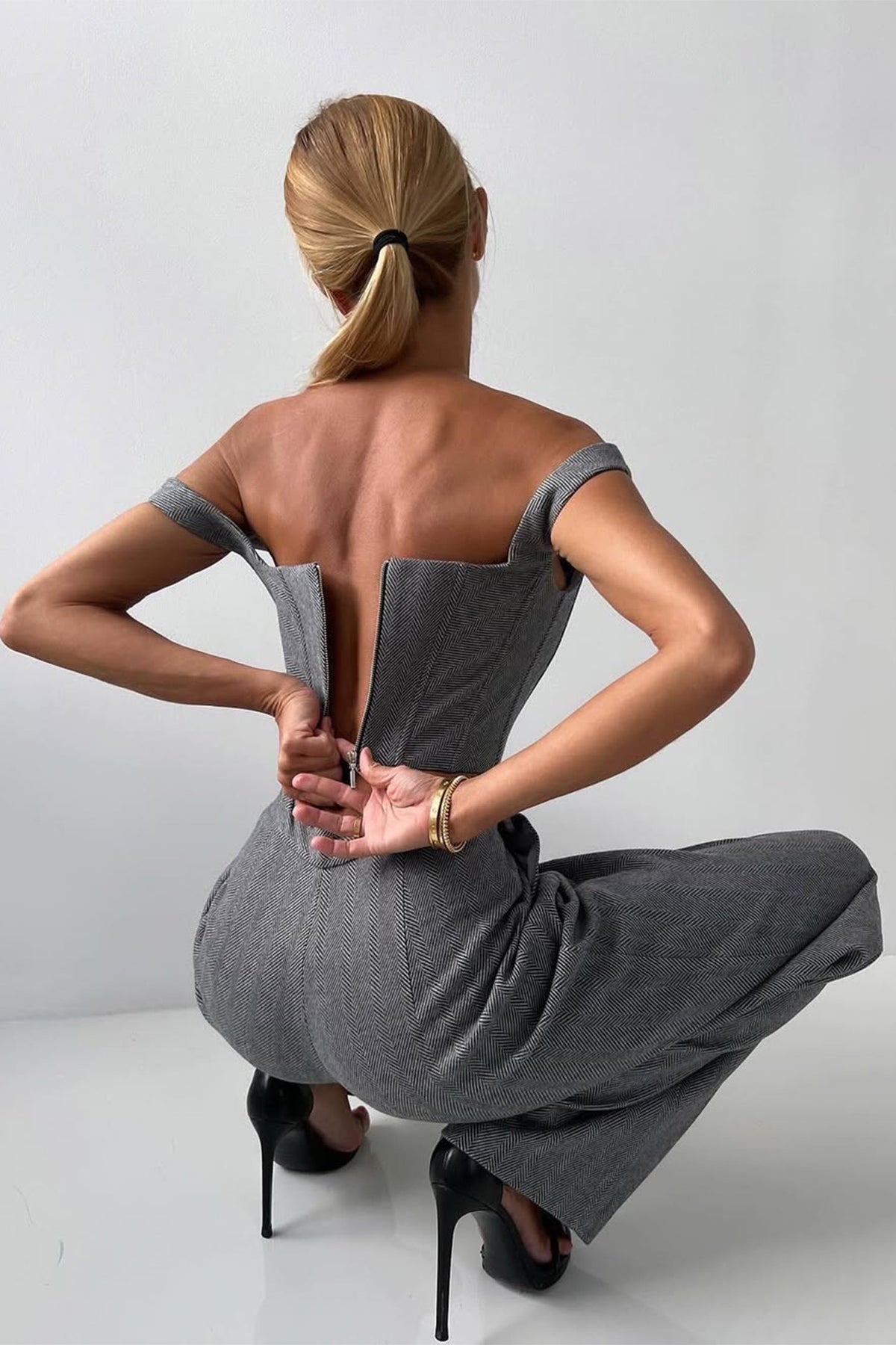 Dreiteiliges Set mit zweireihigem Blazer