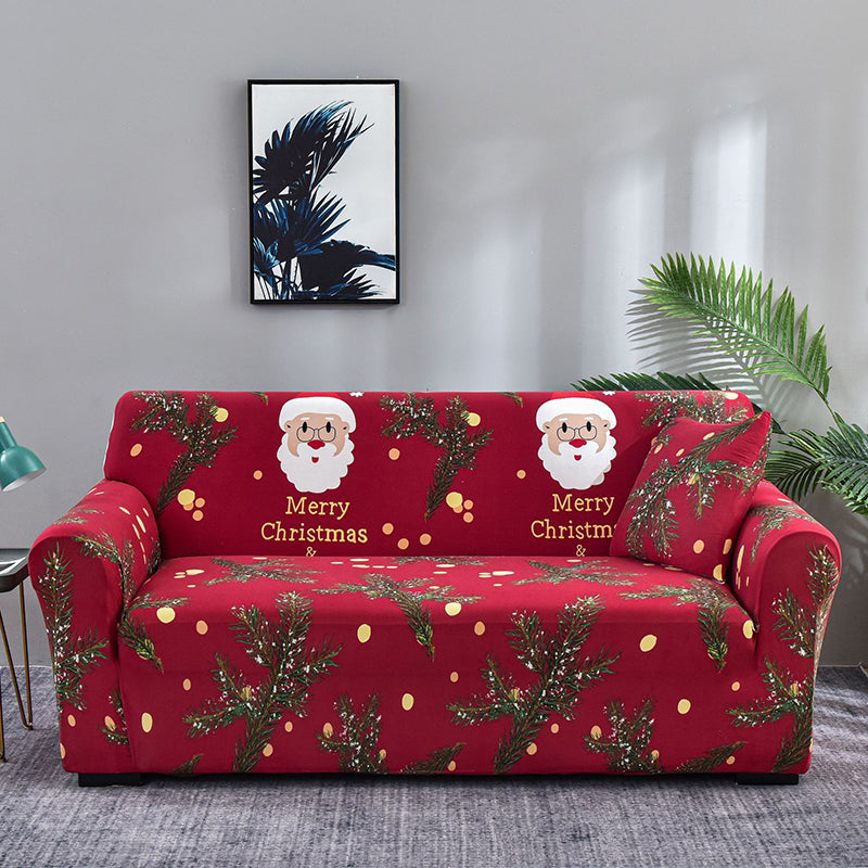 Elastischer Allround-Sofabezug mit Weihnachtsmotiv