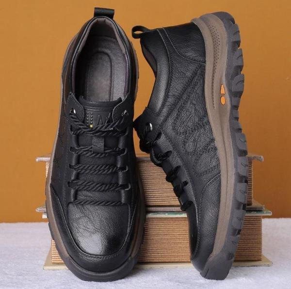 Elegante orthopädische Herrenschuhe aus hochwertigem Kalbsleder – leicht, wasserdicht und rutschfest