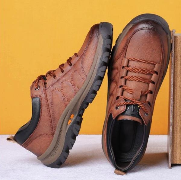 Elegante orthopädische Herrenschuhe aus hochwertigem Kalbsleder – leicht, wasserdicht und rutschfest