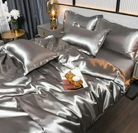 Eleganter Satin-Bettbezug, luxuriöse Bettwäsche