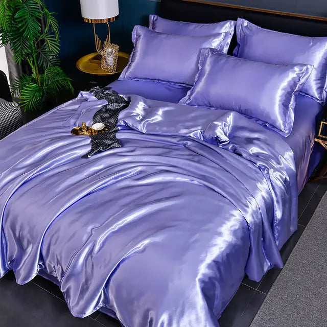 Eleganter Satin-Bettbezug, luxuriöse Bettwäsche